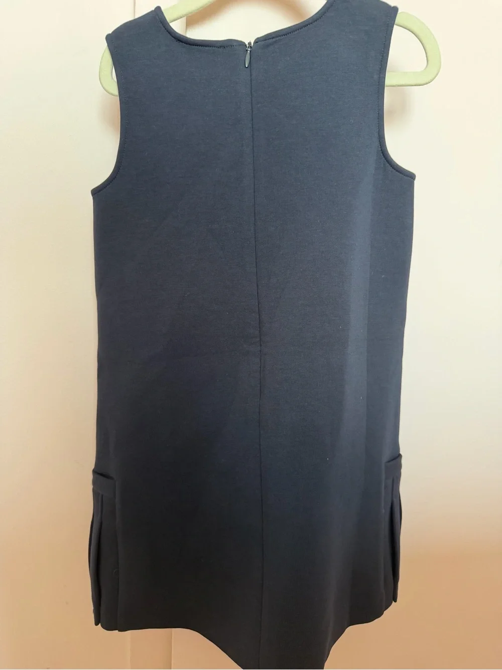 Emporio Armani Girls Navy Sleeveless Pleated Hem Dress